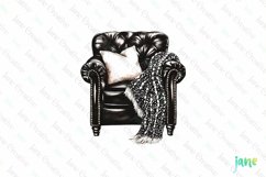 Luxury Plaid Black and White Christmas Clipart Product Image 1
