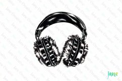 Luxury Plaid Black and White Christmas Clipart Product Image 1