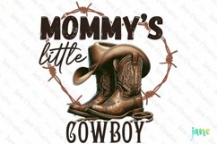 Mommy's Little Cowboy Sublimation PNG Product Image 1