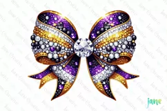 Rhinestone Bow Tie MV Football Team Clipart Product Image 1