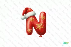 Santa Claus Balloon Alphabet Letter N Clipart Product Image 1