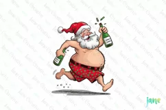 Naughty Santa Claus Christmas Sublimation Clipart Product Image 1