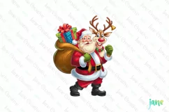 Naughty Santa Claus Christmas Sublimation Clipart Product Image 1