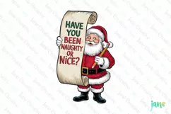 Naughty Santa Claus Christmas Sublimation Clipart Product Image 1