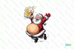 Naughty Santa Claus Christmas Sublimation Clipart Product Image 1