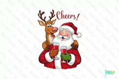 Naughty Santa Claus Christmas Sublimation Clipart Product Image 1