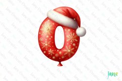 Santa Claus Balloon Alphabet Letter O Clipart Product Image 1
