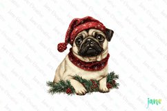 Pug Dog Old Vintage Christmas Sublimation Product Image 1