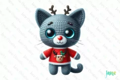Crochet Christmas Oriental Shorthair Cat Clipart Product Image 1