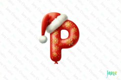 Santa Claus Balloon Alphabet Letter P Clipart Product Image 1