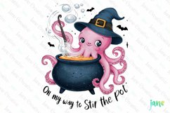 On My Way To Stir The Pot Pink Halloween Png Product Image 1