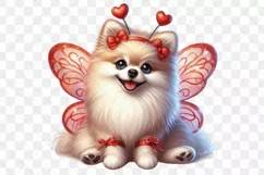 Valentine Fairy Pomeranian Dog Clipart Product Image 3