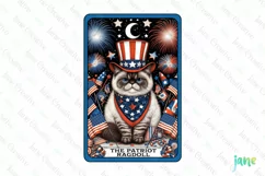 Happy 4th Of July Ragdoll Cat Card Clipart Product Image 1