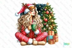 Relaxed Woman Sublimation Clipart Product Image 1