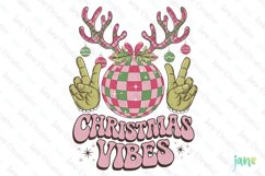 Retro Christmas Vibes Sublimation PNG Product Image 1