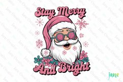 Retro Pink Christmas Quotes Sublimation Product Image 1