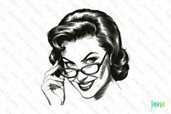 Retro Housewife Sublimation Clipart Product Image 1