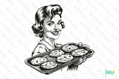 Retro Housewife Sublimation Clipart Product Image 1