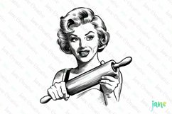 Retro Housewife Sublimation Clipart Product Image 1