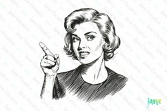 Retro Housewife Sublimation Clipart Product Image 1