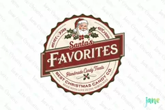 Santa's Favorites Vintage Christmas Labels Clipart Product Image 1