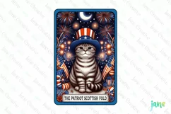 Happy 4th Of July Scottish Fold Cat Card Clipart Product Image 1