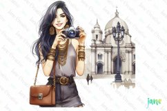 Travel Girl Clipart Sublimation Clipart Product Image 1