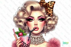 Vintage Pin-Up Girl Sublimation Clipart Product Image 1