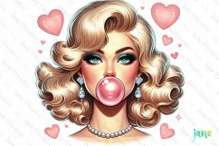 Vintage Pin-Up Girl Sublimation Clipart Product Image 1