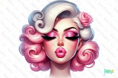 Vintage Pin-Up Girl Sublimation Clipart Product Image 1