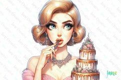 Vintage Pin-Up Girl Sublimation Clipart Product Image 1