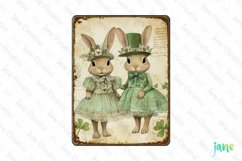 Vintage St Patrick&#039;s Day Bunnies Card Product Image 1