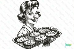 Vintage Woman Crying Sublimation Clipart Product Image 1