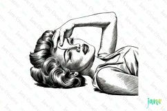 Vintage Woman Crying Sublimation Clipart Product Image 1