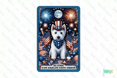 4th Of July West Highland White Terrier Dog Card Clipart Product Image 1