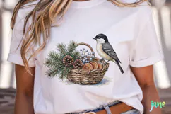 Vintage Winter Bird Clipart Product Image 2