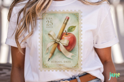 Vintage Back to School Postage Stamp Clipart Product Image 2