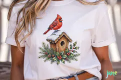 Vintage Winter Bird Clipart Product Image 2