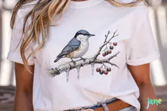 Vintage Winter Bird Clipart Product Image 2