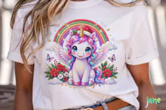 Cute Christmas Unicorn Clipart Product Image 2