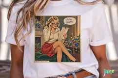 Vintage Christmas Pin-up Stamp Clipart Product Image 2