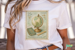 Vintage Back to School Postage Stamp Clipart Product Image 2