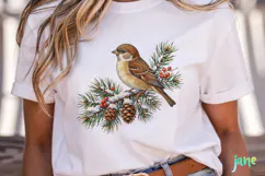 Vintage Winter Bird Clipart Product Image 2
