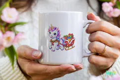 Cute Christmas Unicorn Clipart Product Image 3