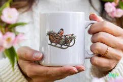 Vintage Winter Bird Clipart Product Image 3