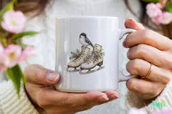 Vintage Winter Bird Clipart Product Image 3