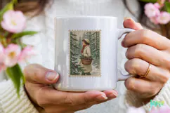 Vintage Winter Postage Stamp Clipart Product Image 3