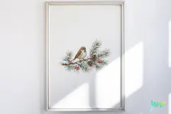 Vintage Winter Bird Clipart Product Image 4