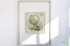 Vintage Back to School Postage Stamp Clipart Product Image 4