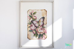 Butterfly Junk Journal Page Clipart Product Image 4